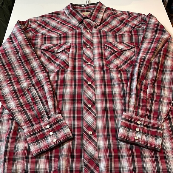 Wrangler Other - Wrangler Red Black Plaid Cowboy Western Shirt XL
